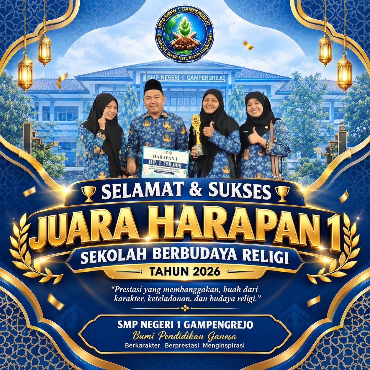 Juara Harapan I Sekolah Berbudaya Religi